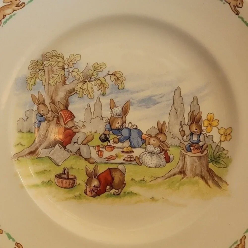 Bunnykins  Picnic by the Lake  Royal Doulton Barbara Vernon